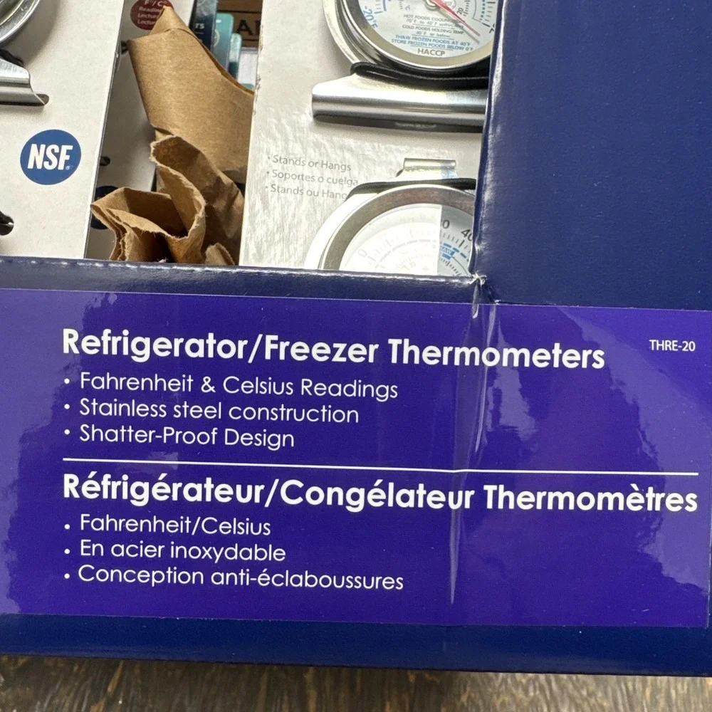 2 pack refrigerator freezer thermometer, 24 Per Box, Sell As Box, F/C Reading